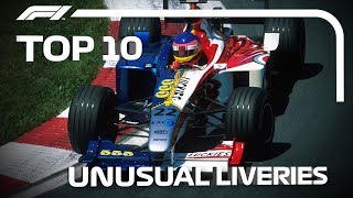 Top 10 Unusual Liveries in F1 [upl. by Ateekahs79]