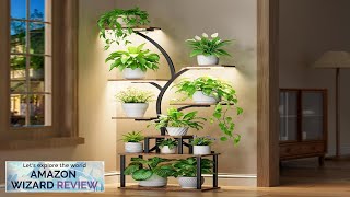 POZILAN Plant Stand Indoor with Grow Light 8Tiered Tall Plant Stands Review [upl. by Giaimo510]