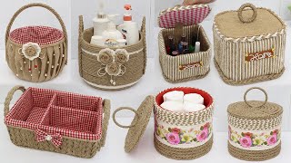 5 Diy Storage Basket Ideas from Waste Material  Jute Craft Ideas [upl. by Muryh]