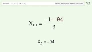 Find the midpoint between two points p1 173 and p2 9478 StepbyStep Video Solution [upl. by Zacks]