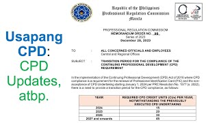 Usapang CPD  CPD Updates atbp [upl. by Racklin]