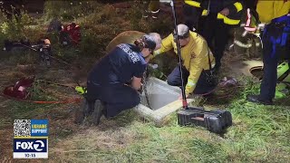 Man walking to grocery store heard calls for help from storm drain called police [upl. by Pandora]