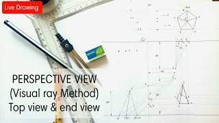 Perspective Projection  Visual Ray Method  Top view amp Side view method Problem  EG  English [upl. by Lrub]