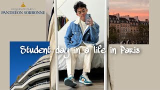 Student day in a life in ParisㅣChill vlogㅣSorbonne [upl. by Anelliw111]