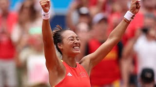 Zheng Qinwen Makes History Chinas First Olympic Tennis Gold at Paris 2024 [upl. by Allista194]