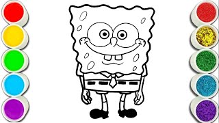 How to draw SpongeBob SquarePantsdraw and color tutorialSpongeBob drawing [upl. by Hardden]