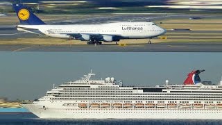 Cruise Ships Meet Planes at Boston [upl. by Namhar56]