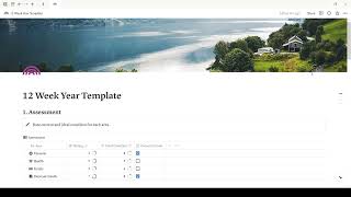 12 Week Year Planner Notion Template Free Notion Template [upl. by Raybourne630]