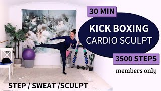 TRAILER FOR 30 MIN KICK BOXING CARDIO SCULPT WORKOUT  3500 STEPS  MEMBERS ONLY WORKOUT [upl. by Alyn295]