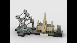 Brussels Skyline  Brick Speed Build  Architecture MOC with Lego [upl. by Nnylorac871]