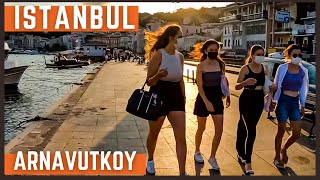 Turkey Istanbul City Tour  Arnavutköy Kuruçeşme Istanbul Walking tour 2021  4K UHD 60FPS 4k walk [upl. by Linders]