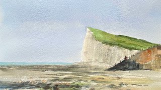 STUDIO VLOG Paint A Loose Cliff amp Beach Watercolor Landscape Painting Watercolour Tutorial DEMO [upl. by Kcinnay506]