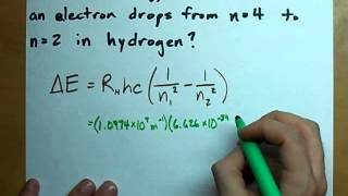 Energy Released ΔE for electron in Hydrogen Atom [upl. by Lupien]