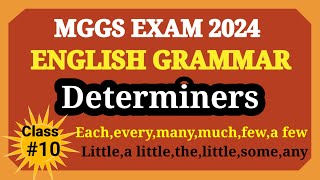 English Grammar Topic Determiners Class10 MGGS exam 2024 SomeanymuchFewLittlemanya few [upl. by Nosreh697]