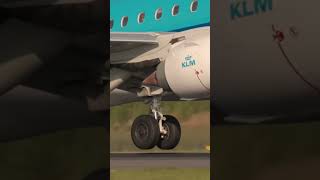 Close view of rear landing gear while landing [upl. by Oran294]