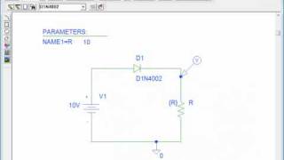 Pspice 92 Variables Parametricas Resistencia [upl. by Elery]