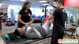 Kim C4C6 Quadriplegic spinal cord recovery trainers work with SCI client Aug 2011 [upl. by Kendrah]