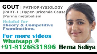 GOUT  PATHOPHYSIOLOGY  PART1  Hyperuricemia Causes  Purine metabolism [upl. by Imehon]