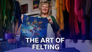 The Art of Felting  Artwork Created Using Merino Fleece  Loop  BBC Scotland [upl. by Salbu]