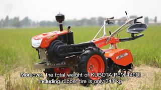 KUBOTA PEM140DI Power Tiller Video 1 [upl. by Eciened658]