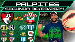 PALPITES DE FUTEBOL PARA 30 09 2024 SEGUNDA 19 JOGOS  BILHETE PRONTO Caipora Análises e TIPs [upl. by Desirea]