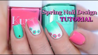 Nail Art  Spring Nails Design Tutorial  Easy  melyne nailart [upl. by Yuille]