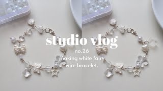 studio vlog 26  Fairy White Bracelet Tutorial🤍💐 [upl. by Averell683]