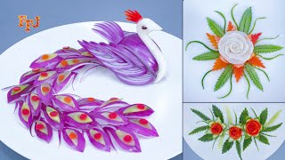 Amazing Vegetable Carving Ideas For Food Garnishes amp Arts [upl. by Elleirad]