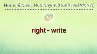 rightwrite Confused WordsHomophonesHomonyms Meaning with ExampleGoogul Dictionary [upl. by Eem]