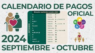 💰Calendario de Pagos Oficial SeptiembreOctubre 2024 Adultos Mayores Pensión Bienestar [upl. by Ahcorb]