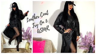 ASMR Leather Coat Try On amp Tingly Sounds [upl. by Ecinrev32]