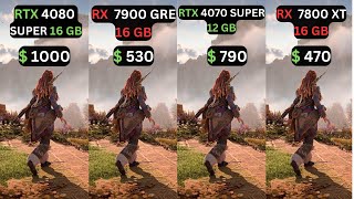 RTX 4080 SUPER vs RX 7900 GRE vs RTX 4070 SUPER vs RX 7800 XT [upl. by Kellsie350]