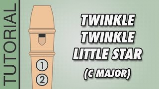 Twinkle Twinkle Little Star C Major  Recorder Tutorial 🎵 EASY Song [upl. by Lekzehcey845]