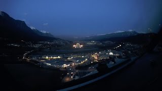 Sunset circling approach at Innsbruck airport  Cockpit view [upl. by Ajiam]