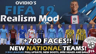 FIFA 19  700 NEW FACES  500 PLAYERS CREATED│NEW TEAMS│NEW BOOTS│ OVIDIOs REALISM MOD [upl. by Arbmahs682]