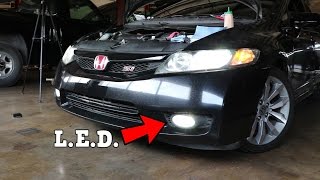 oEdRo LED Fog Lights Install 2011 Honda Civic Si FA5 [upl. by Ttenaej700]