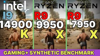 R9 9950X VS I9 14900K VS R9 7950X GAMING SYNTHETIC TEST AMD RYZEN 9950X NEW ZEN5 CPU  RTX 4090 [upl. by Hastings355]