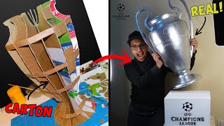 Cómo hacer trofeo UEFA Champions League de cartón TUTORIAL  DIY [upl. by Mylander]