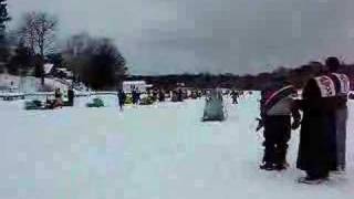 1960 amp 1963 Polaris Oval Snowmobile Race Clip [upl. by Bromleigh]