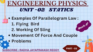 UNIT 2  STATICS in Engineering Physics  DIPLOMA   Part  3 [upl. by Marlon799]