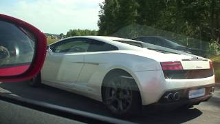 485 HP Nissan GTR vs 560 HP Lamborghini LP5604 Gallardo Egear UNCUT [upl. by Ardeen]