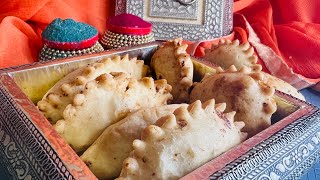 Gujiya  simple and easy recipe with 3 different designs [upl. by Ramar]