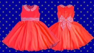 Cómo hacer un vestido de NIÑA forrado patrones 👧  How to make a girl dress pattern making [upl. by Chatterjee263]