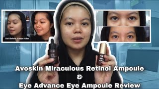 Avoskin Miraculous Retinol Ampoule amp Advanced Action Eye Ampoule Review [upl. by Geordie531]