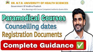 Paramedical Counselling  Registration Documents  Counselling dates  NTRUHS [upl. by Foulk]