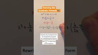 Deriving the Quadratic Formula 📚 Shorts math maths mathematics algebra [upl. by Gery]