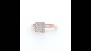 10K Rose Gold 13 Cttw Invisible Set Princess Cut Diamond Composite Square Shape Ring HI color [upl. by Nylrahs]