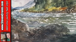 Wild River Watercolour Painting Lesson [upl. by Aneel]