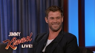 Chris Hemsworth Reveals Where He Keeps His Hammer [upl. by Eliak]