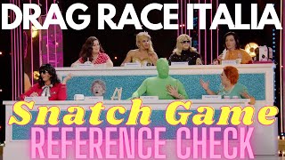 SNATCH GAME  Drag Race Italia S3E6  Reference Check [upl. by Ogait299]